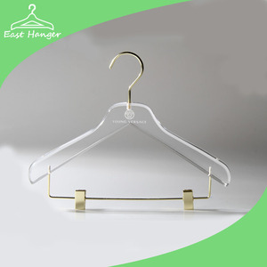 Acrylic Suit Coat Hangers Acrylic Hangers For Clothes Display Gold Hook For Kids
