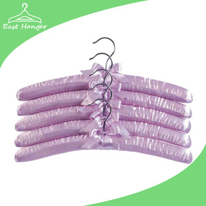 wooden satin padded covered hangers with lavender scent