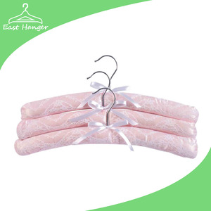 Satin Padded hanger with lace decorated for wedding