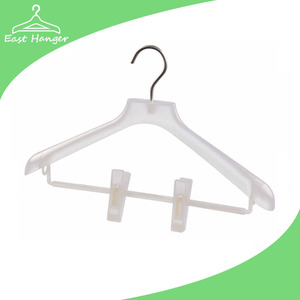 PP coat plastic hanger for sweater with two clips