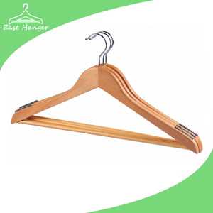 Customed logo hanger with antislip strip on shoulder for trousers and jacket